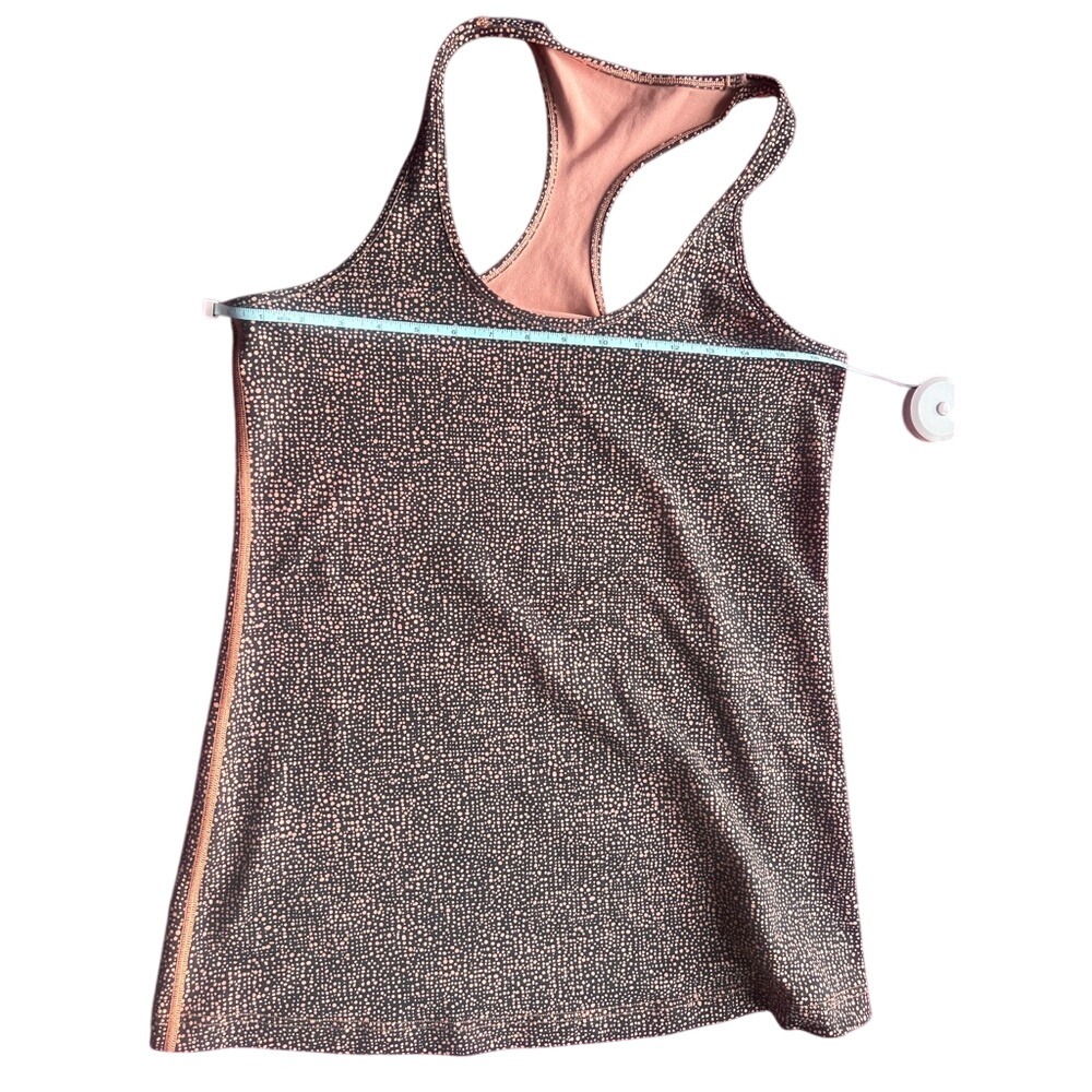 Lululemon Athletica Womens Racerback Womens Tank Top Sz 10 Black Pink Dot - Picture 3 of 4